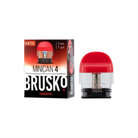 Картридж к многоразовой системе Brusko MINICAN 4 0,8 Ом Красный (Red)