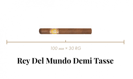 Сигара Rey Del Mundo Demi Tasse (25n, Entreactos, 100 mm × 30 RG, Кр. 2/5)