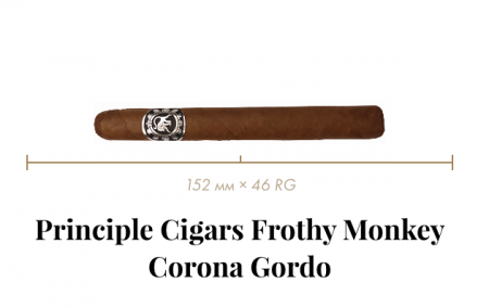 Сигара Principle Frothy Monkey Corona Gordo (1 CEL, Corona Gordo, 152 mm × 46 RG, кр. 3/5)