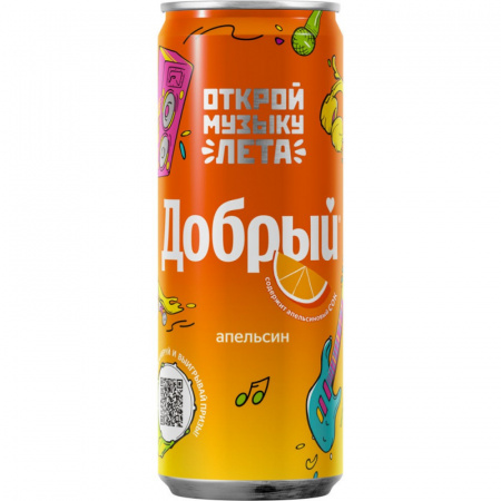 Напиток б/а Добрый Апельсин ГАЗ ж/б 0,33л