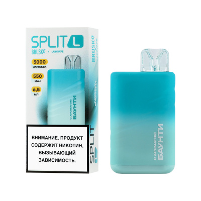 Одноразовая ЭС BRUSKO SPLIT L с ароматом баунти, 20 мгсм3, 6,5 мл (1)