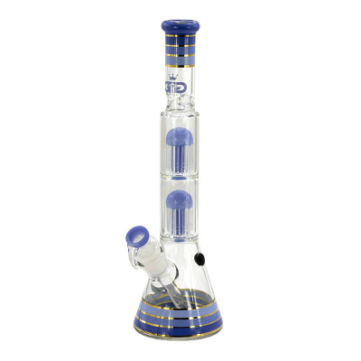 Бонг Grase Glass Golden Line Blue Beaker H46cm D50mm SG29.2mm