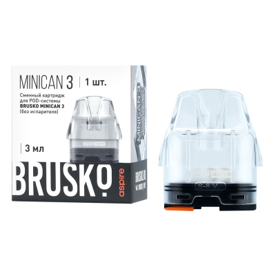 Сменный картридж BRUSKO MINICAN 3, 3 мл, Прозрачный, 1 шт. (в упак. 1 шт) (3)