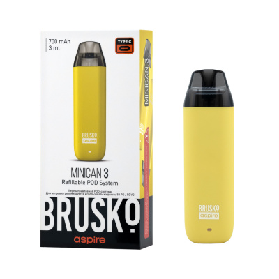 ЭС BRUSKO MINICAN 3, 700 mAh, Жёлтый (4)