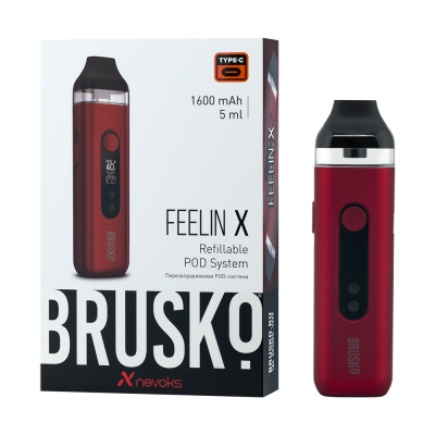ЭС BRUSKO FEELIN X, 1600 mAh, Красный (3)