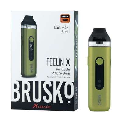ЭС BRUSKO FEELIN X, 1600 mAh, Зелёный (3)