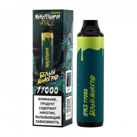 Одноразовое устройство MONSTERVAPOR SPACE 11000 с ароматом Белого винограда, кулер