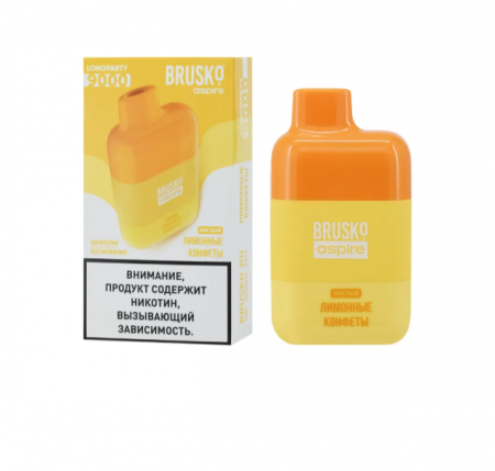 Одноразовое устройство BRUSKO LONGPARTY 9000 с ароматом Лимонных конфет, кислый