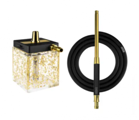 Кальян HOOB subAtom Шахта Black, фурнитура Stainless steel, колба Gold (C)