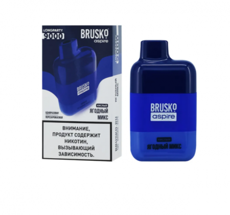 Одноразовое устройство BRUSKO LONGPARTY 9000 с ароматом Ягодного микса, кислый