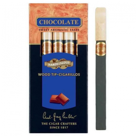Сиrариллы с мундштуком Handelsgold Аромат Шоколад Вуд Тип Сигариллос Блю (5шт. в пачке)