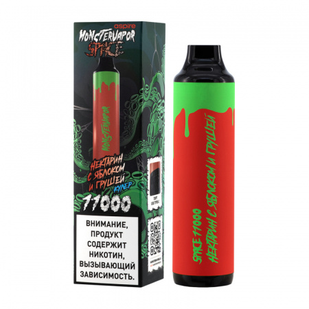 Одноразовое устройство MONSTERVAPOR SPACE 11000 с ароматом Нектарина с яблоком и грушей, кулер
