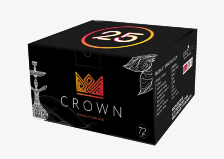 Уголь Crown 25мм 72шт 1кг  1/20