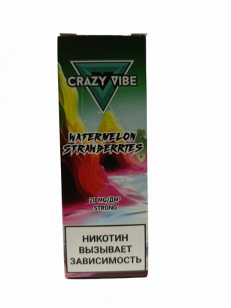 Жидкость Crazy Vibe ПРЕМИУМ Арбуз клубника (Watermelon Strawberry) (М)