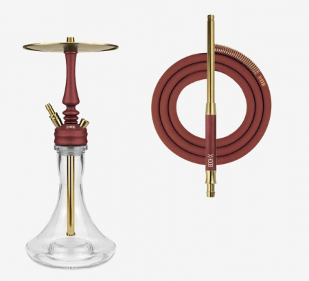 Кальян HOOB Mars Mini Шахта Wine red, фурнитура Gold (C)
