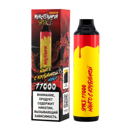 Одноразовое устройство MONSTERVAPOR SPACE 11000 с ароматом Манго с клубникой, кулер