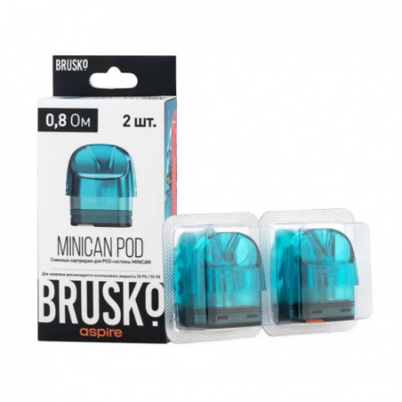 Картридж к многоразовой системе Brusko MINICAN 0.8 ом (Синий) 2 шт в упаковке