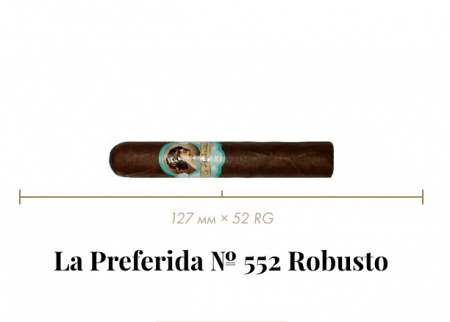 Сигара Nicarao La Preferida № 552 Robusto (1 CEL, Robusto, 127 mm × 52 RG, кр. 4/5)