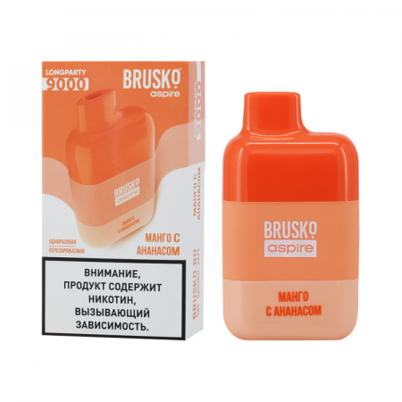 Одноразовое устройство BRUSKO LONGPARTY 9000 с ароматом Манго с ананасом