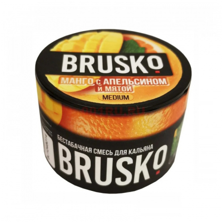 Бестабачная смесь для кальяна BRUSKO Medium 250гр Манго с апельсином и мятой