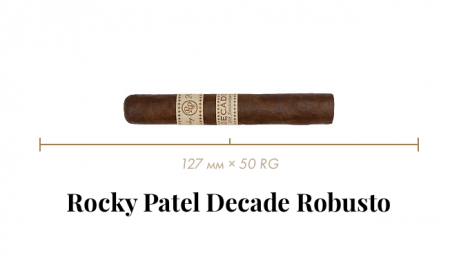 Сигара Rocky Patel Decade (1 CEL, Robusto, 127 mm × 50 RG, кр. 4/5)