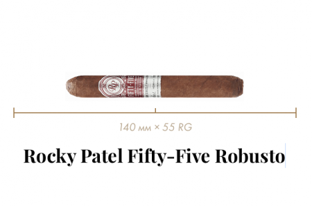 Сигара Rocky Patel Fifty-Five (1 CEL, Robusto, 140 mm × 55 RG, кр. 4/5)