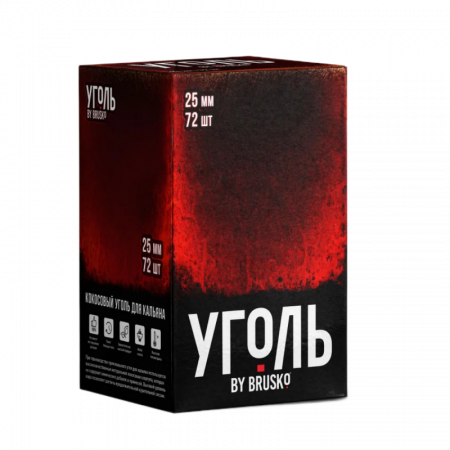 Уголь Brusko 25мм 72шт