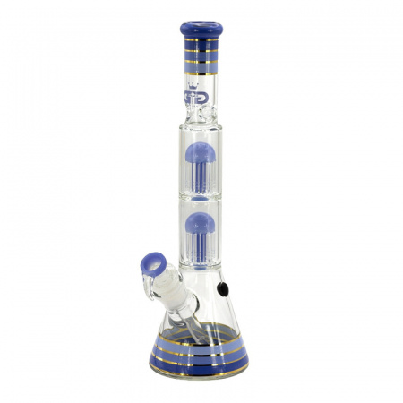 Бонг Grase Glass Golden Line Blue Beaker H:46cm D:50mm SG:29.2mm