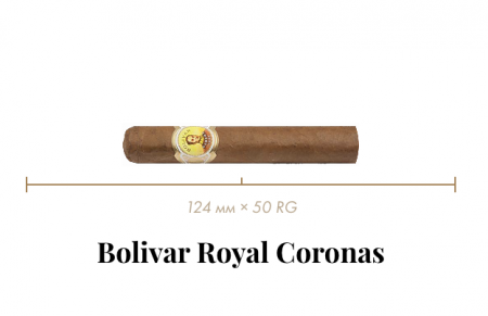 Сигара Bolivar Royal Coronas (25n, Robustos, 124 mm x 50 RG, Кр. 5/5)