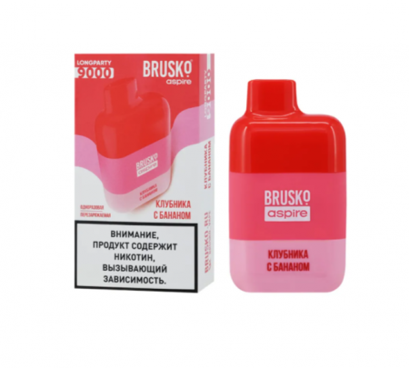 Одноразовое устройство BRUSKO LONGPARTY 9000 с ароматом Клубники с бананом